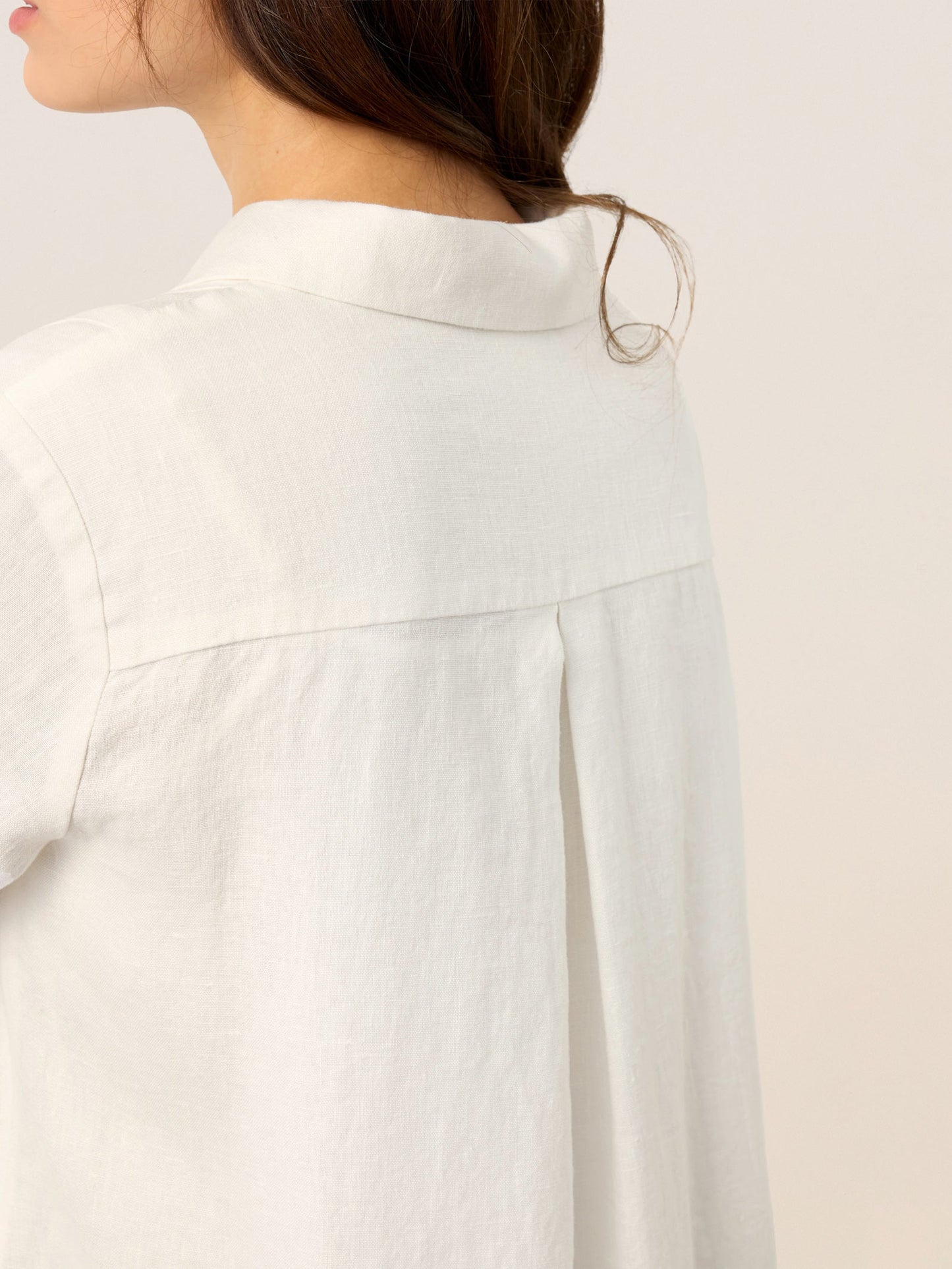 Brianna | Women’s Linen Embroidered Pintuck Midi Shirt Dress