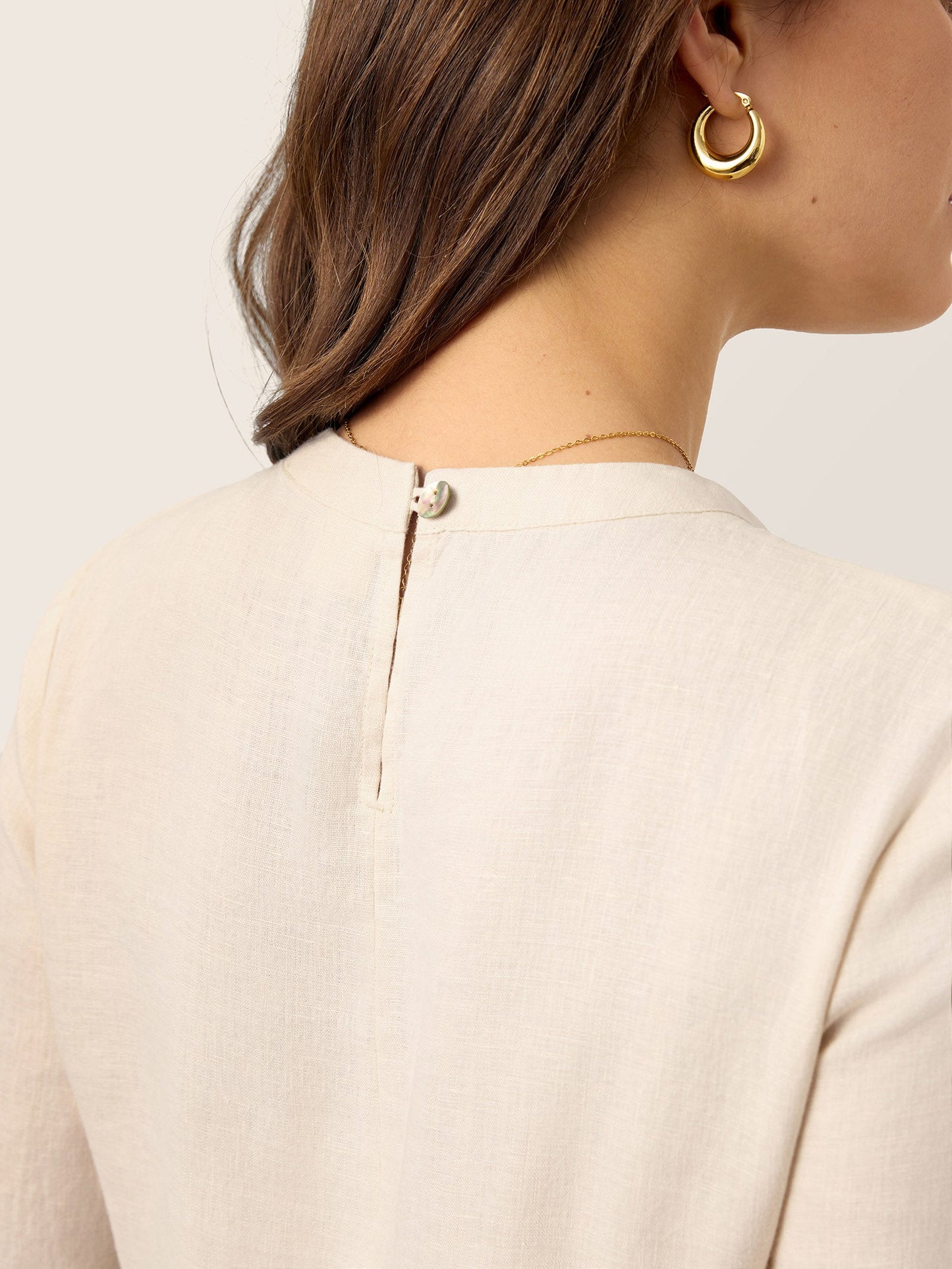 Tessa | Women’s Linen Arch-Seam Fluid Midi Dress