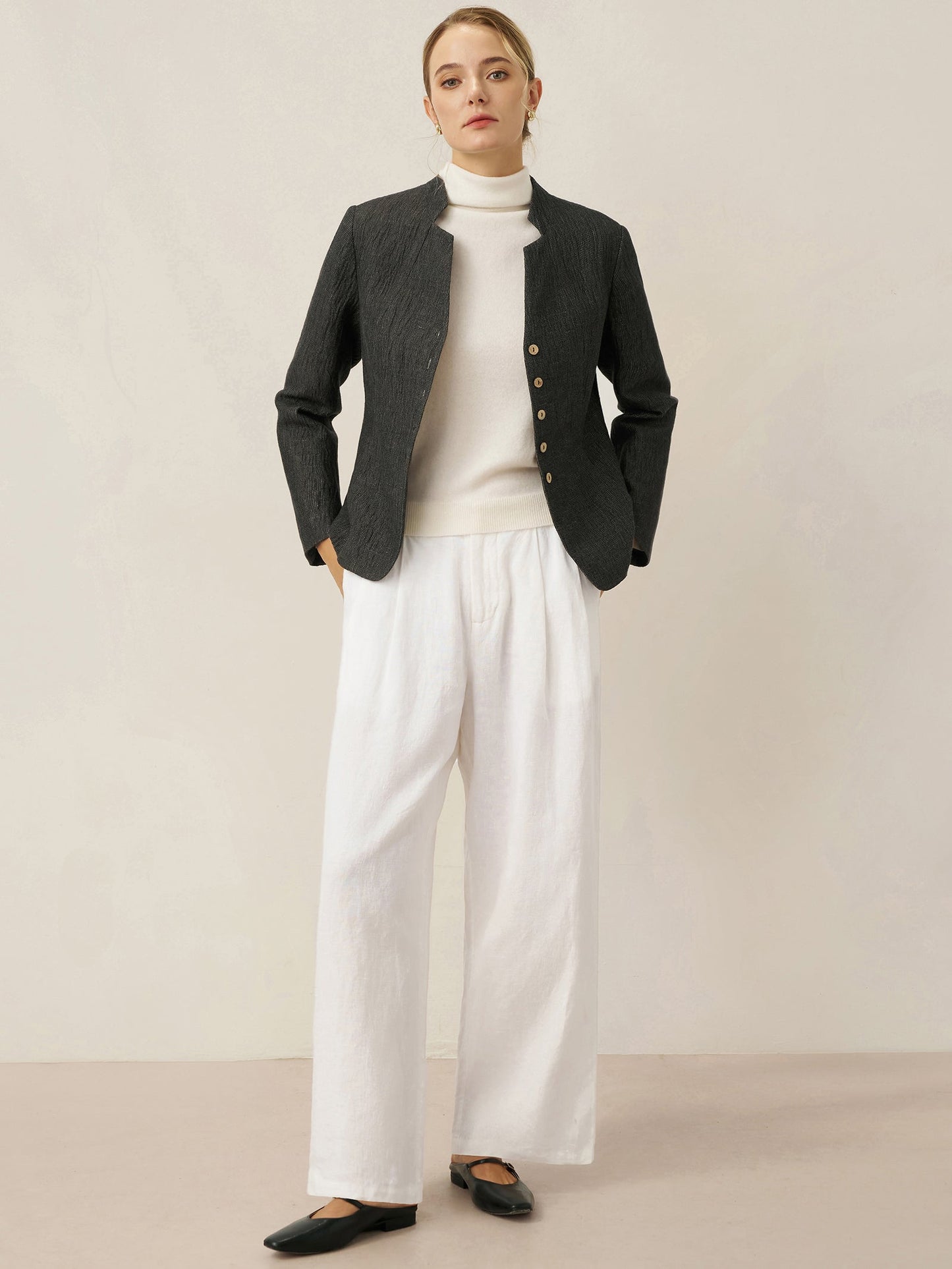 Teagan | Women’s Linen Relaxed Fit Straight Leg Trousers