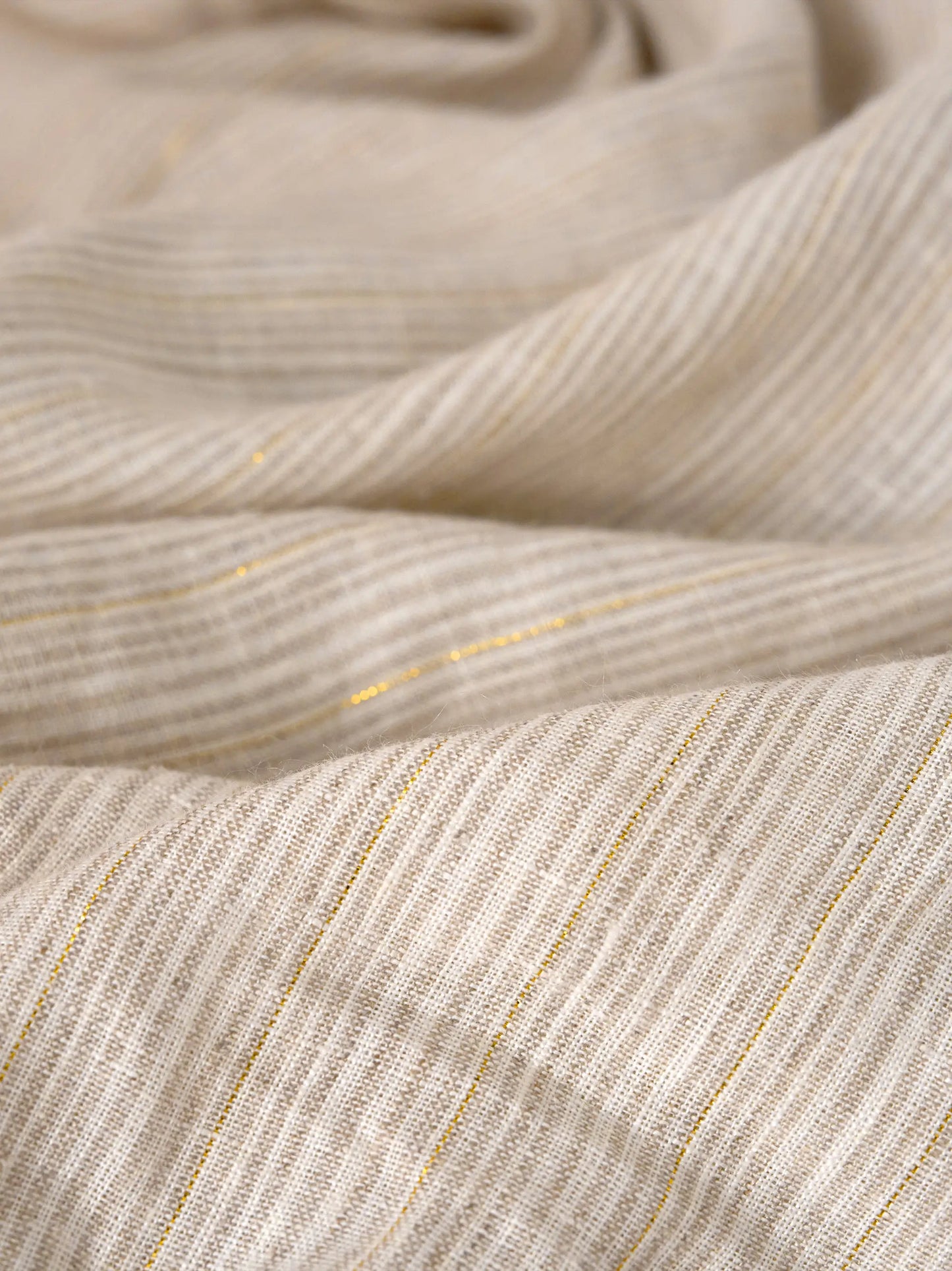 Serena | Women’s Linen Striped Elastic-Waist Midi Dress
