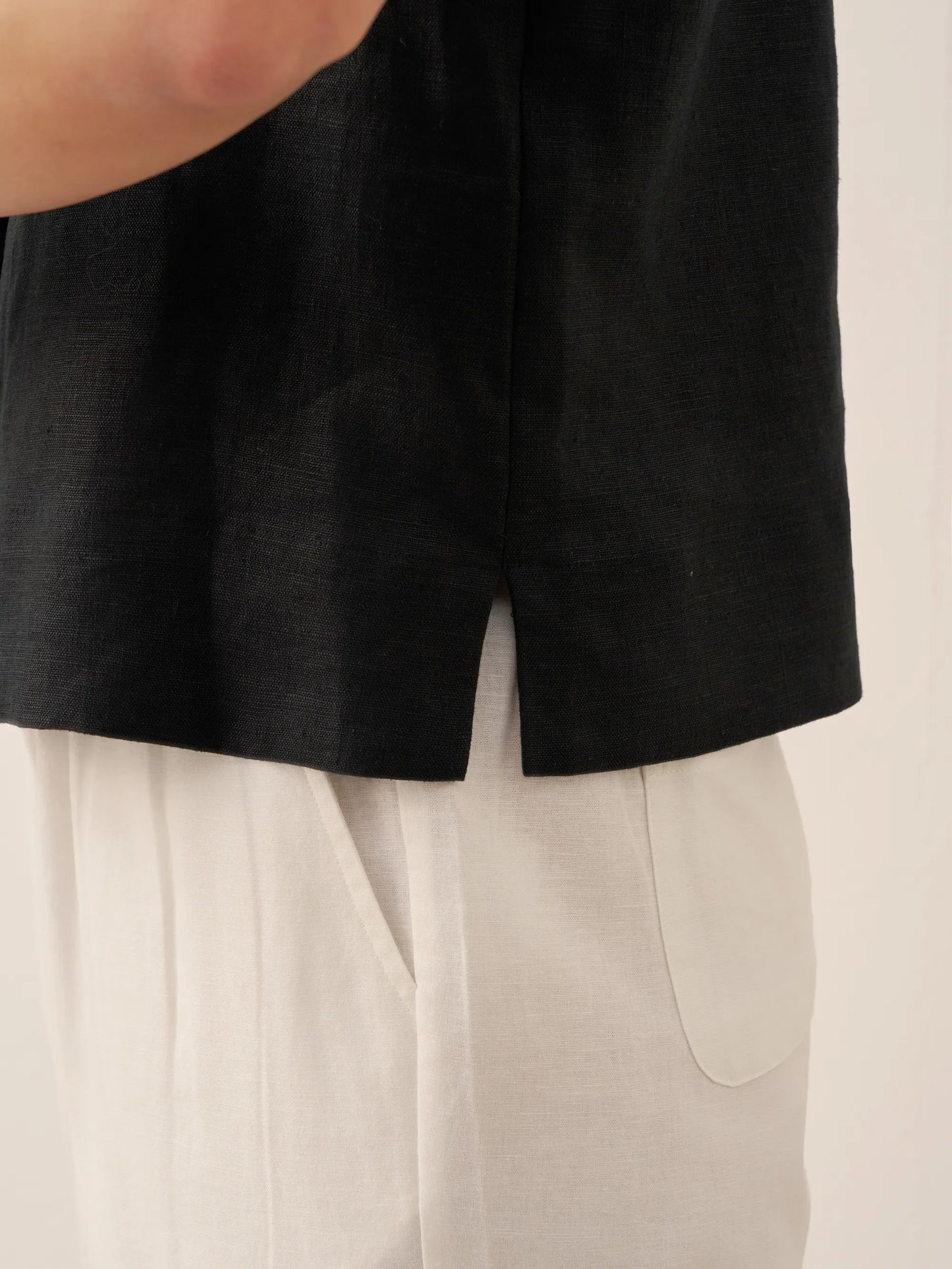 Quinn | Women’s Linen Button-Up Short Sleeve Blouse