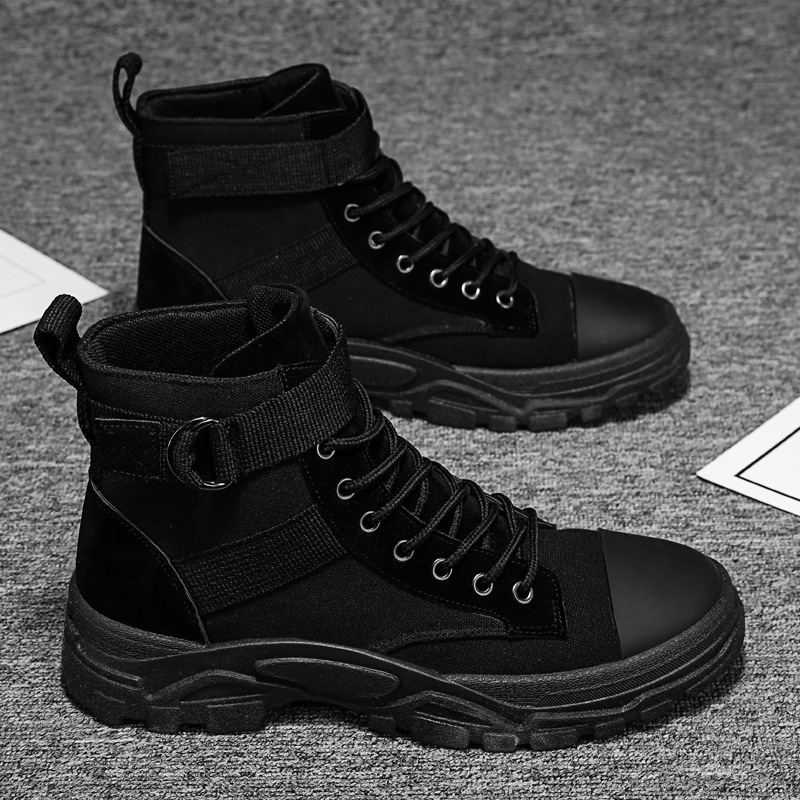 Emman | Men’s High-Top Motorcycle Boots with Rugged Sole