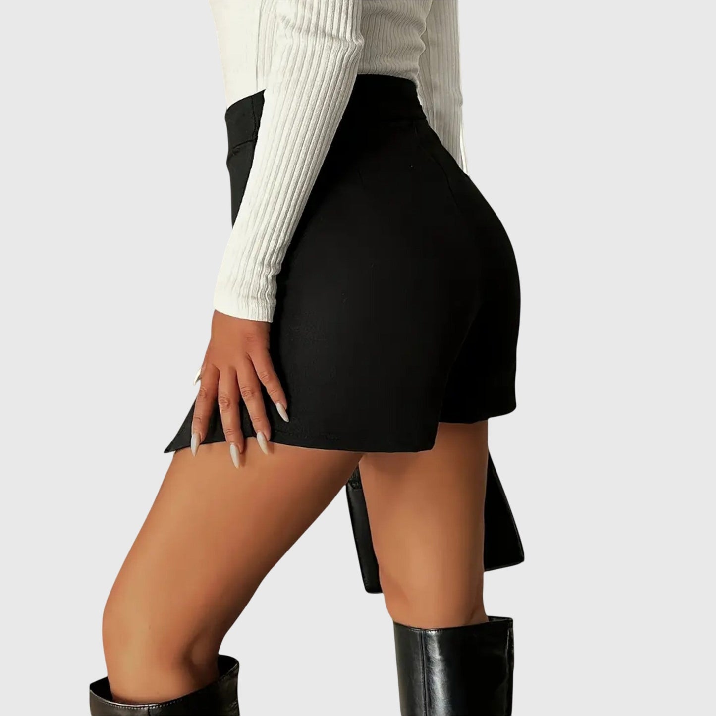 Zeinab | Women’s High Waist Side Slit Pencil Mini Skirt