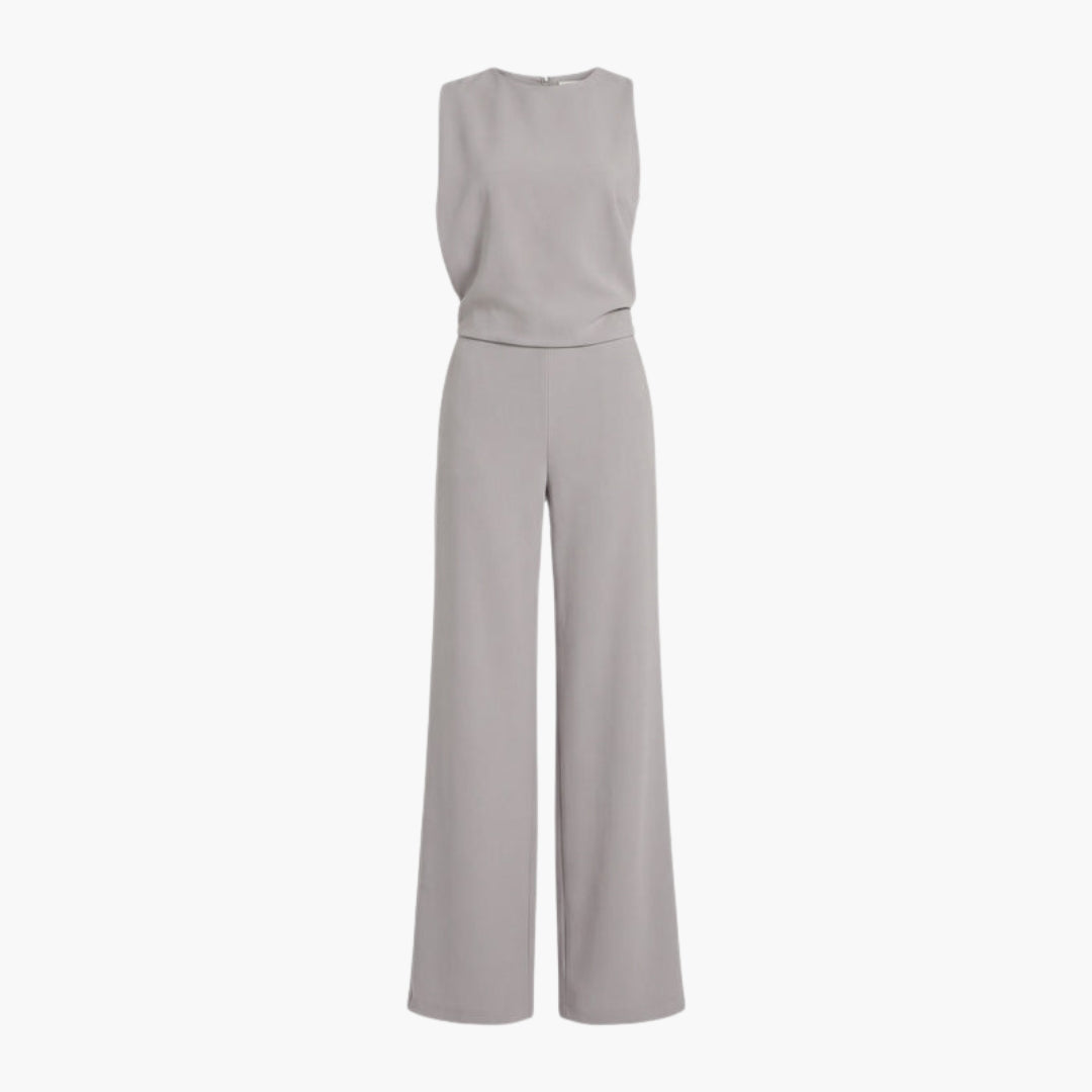 Tatum | Women’s Round Neck Sleeveless Wide-Leg One-Piece Jumpsuit