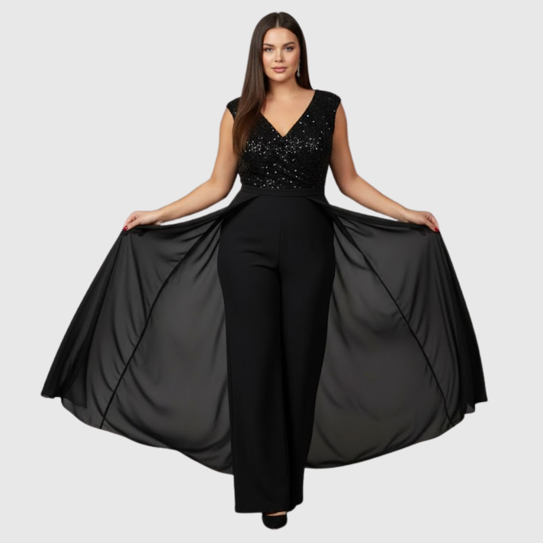 Valerique | Women’s Elegant Sleeveless Wide Leg Jumpsuit