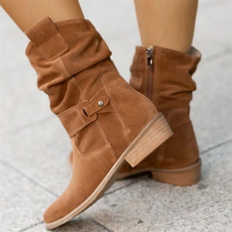 Harper | Women’s Chic Mid-Calf Suede Boots