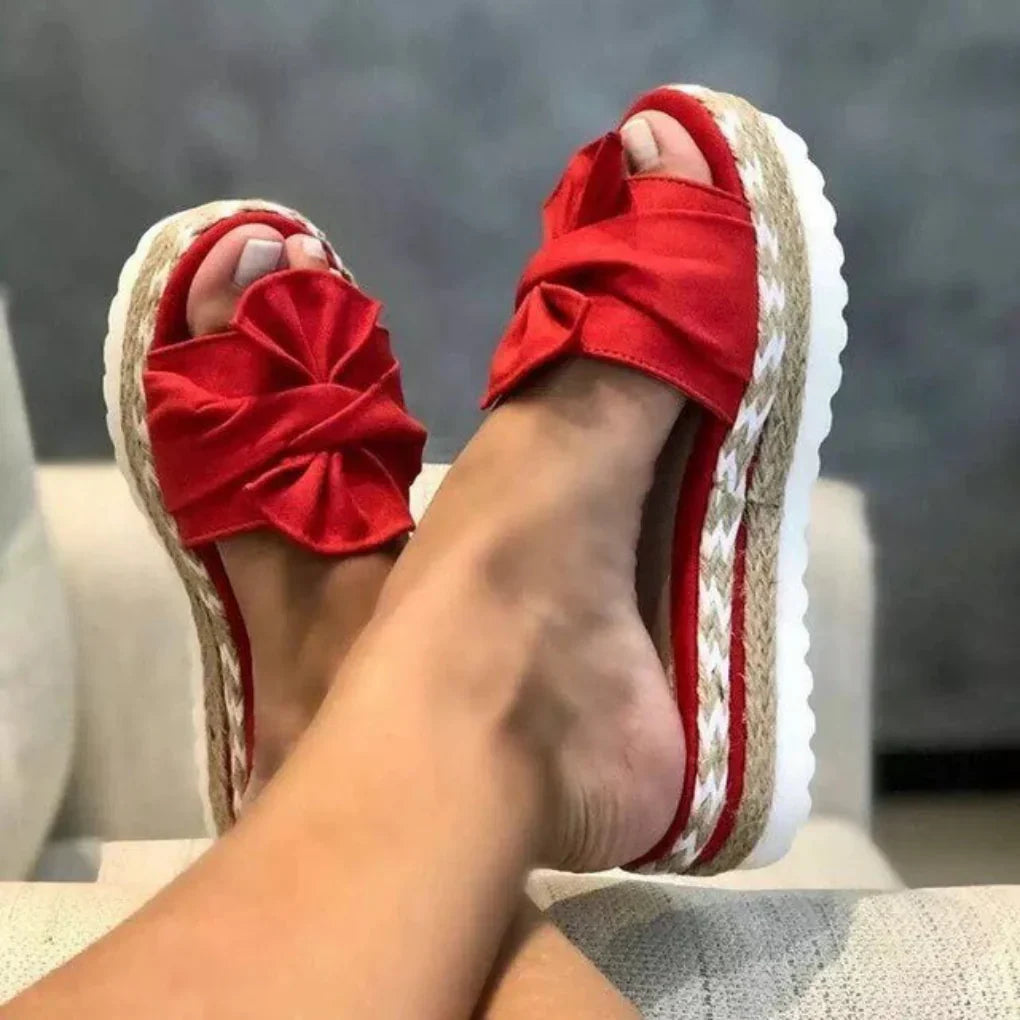 Kensington | Women’s Spring Bow Platform Slide Sandals