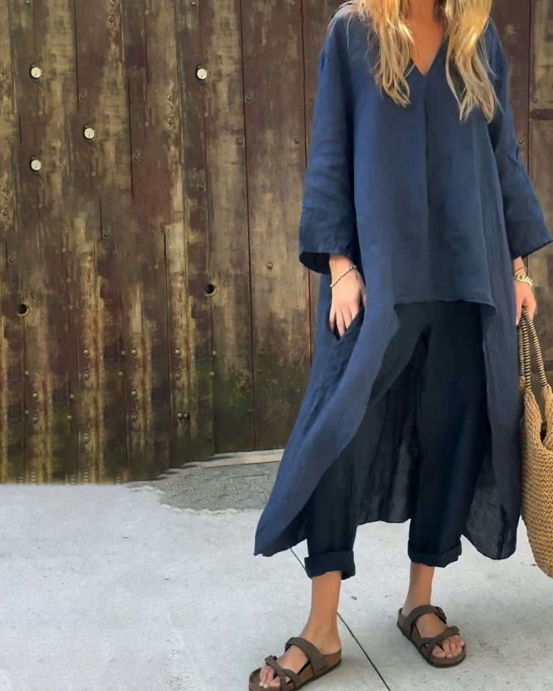 Solene | Women’s Relaxed Long Tunic and Pant Set
