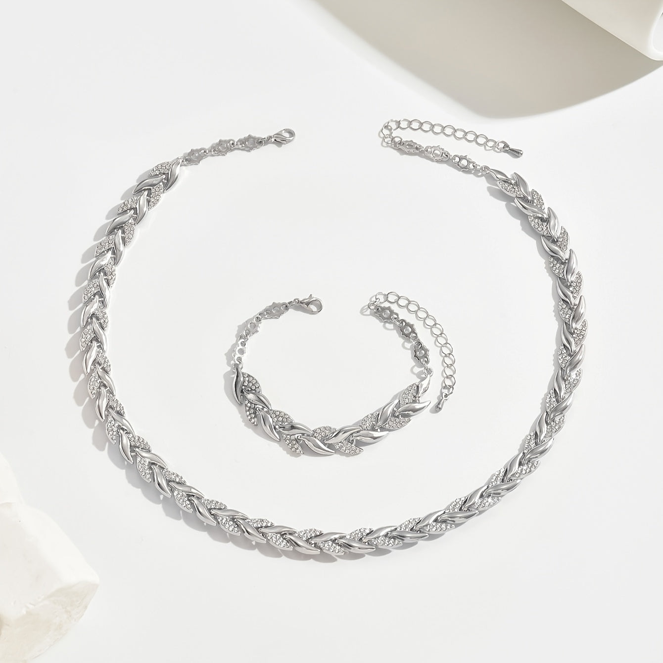 Elowen | Women’s Elegant Rhinestone Necklace Bracelet Set
