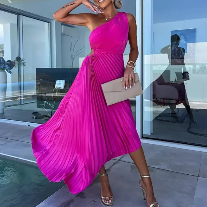 Amara | Women’s One Shoulder Midi Dress