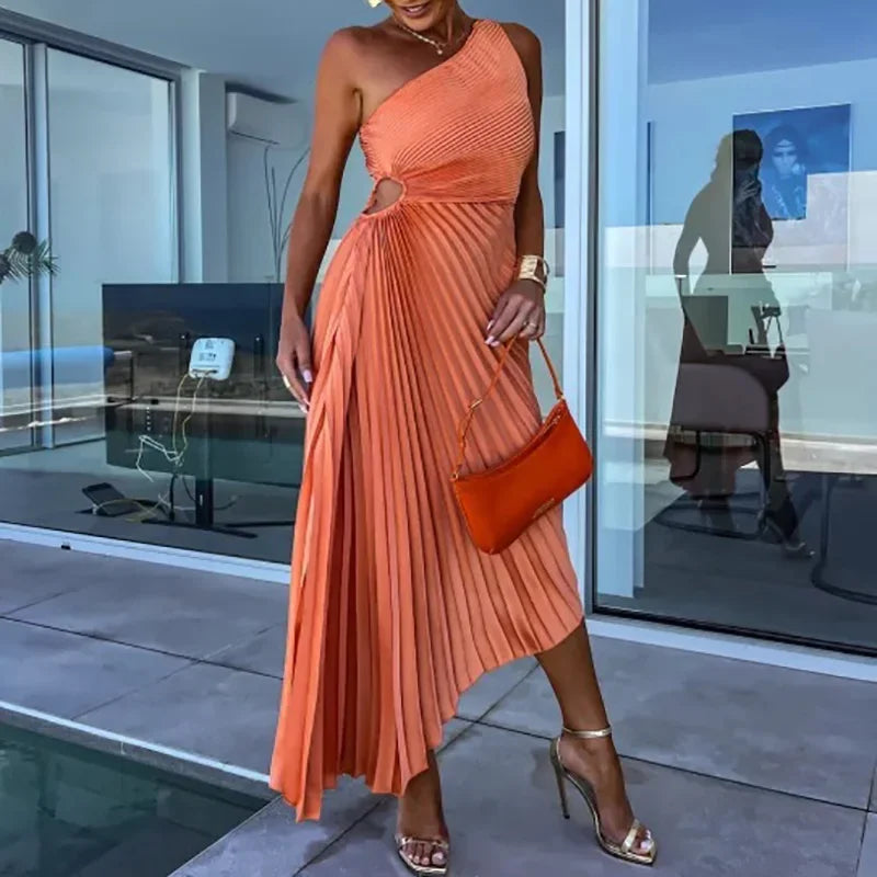 Amara | Women’s One Shoulder Midi Dress