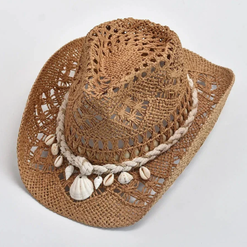 Francheska | Women’s Woven Shell Detail Cowboy Hat