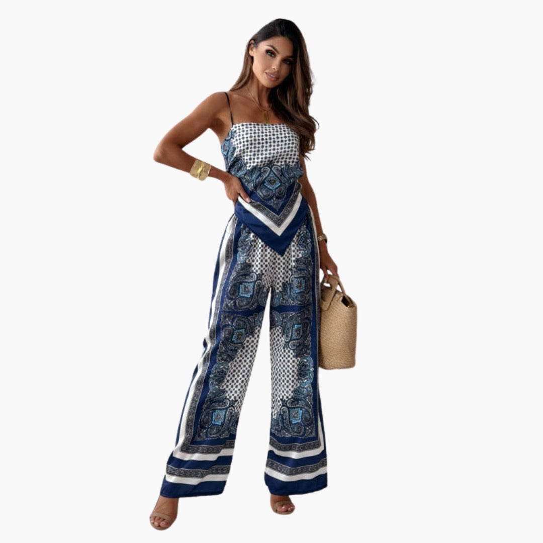 Esperanza | Women’s Adjustable Strap Wide-Leg Jumpsuit