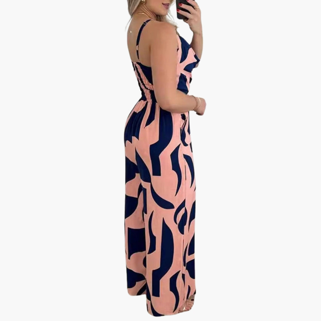 Solenne | Women’s Draped Neck Wide-Leg Jumpsuit