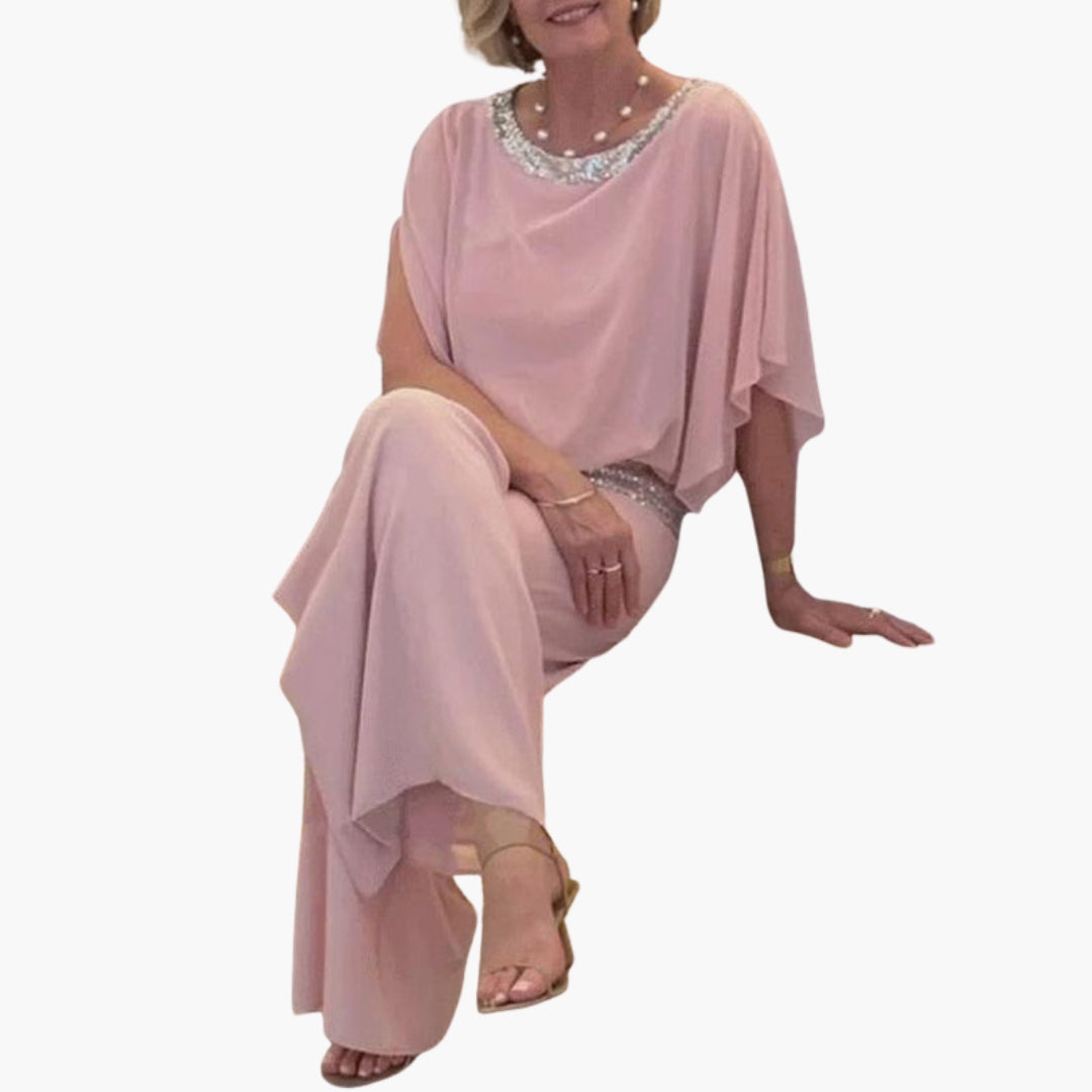 Celine | Women’s Layered Overlay Wide-Leg Jumpsuit