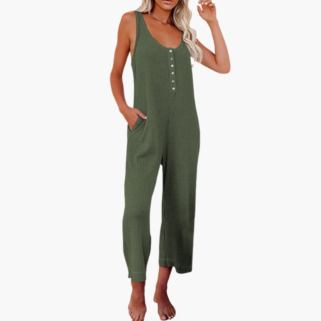 Georgia | Women’s Button Placket Pocket Jumpsuit