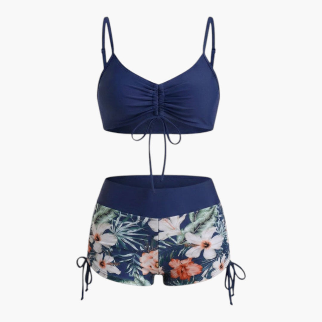 Elodie | Women’s Floral Two-Piece Swimsuit with High-Waisted Shorts