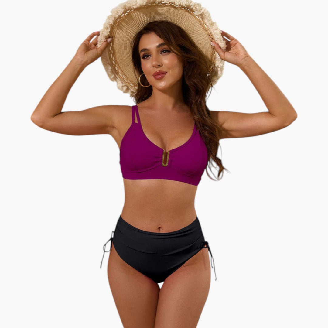 Daphne | Women’s Two-Piece Swimsuit Set with Split Strap Top