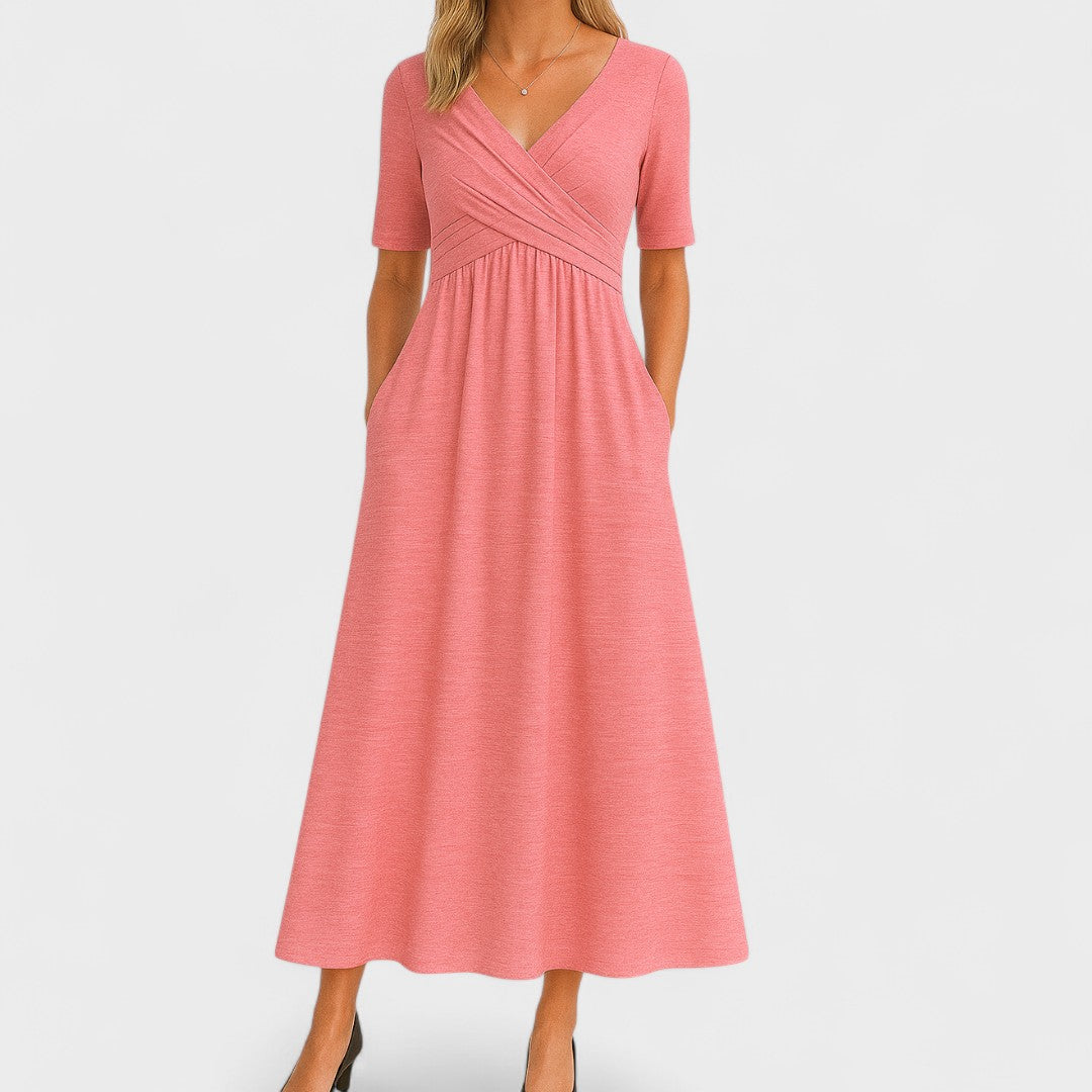 Maisie | Women’s Chic V-Neck Wrap-Style Midi Dress