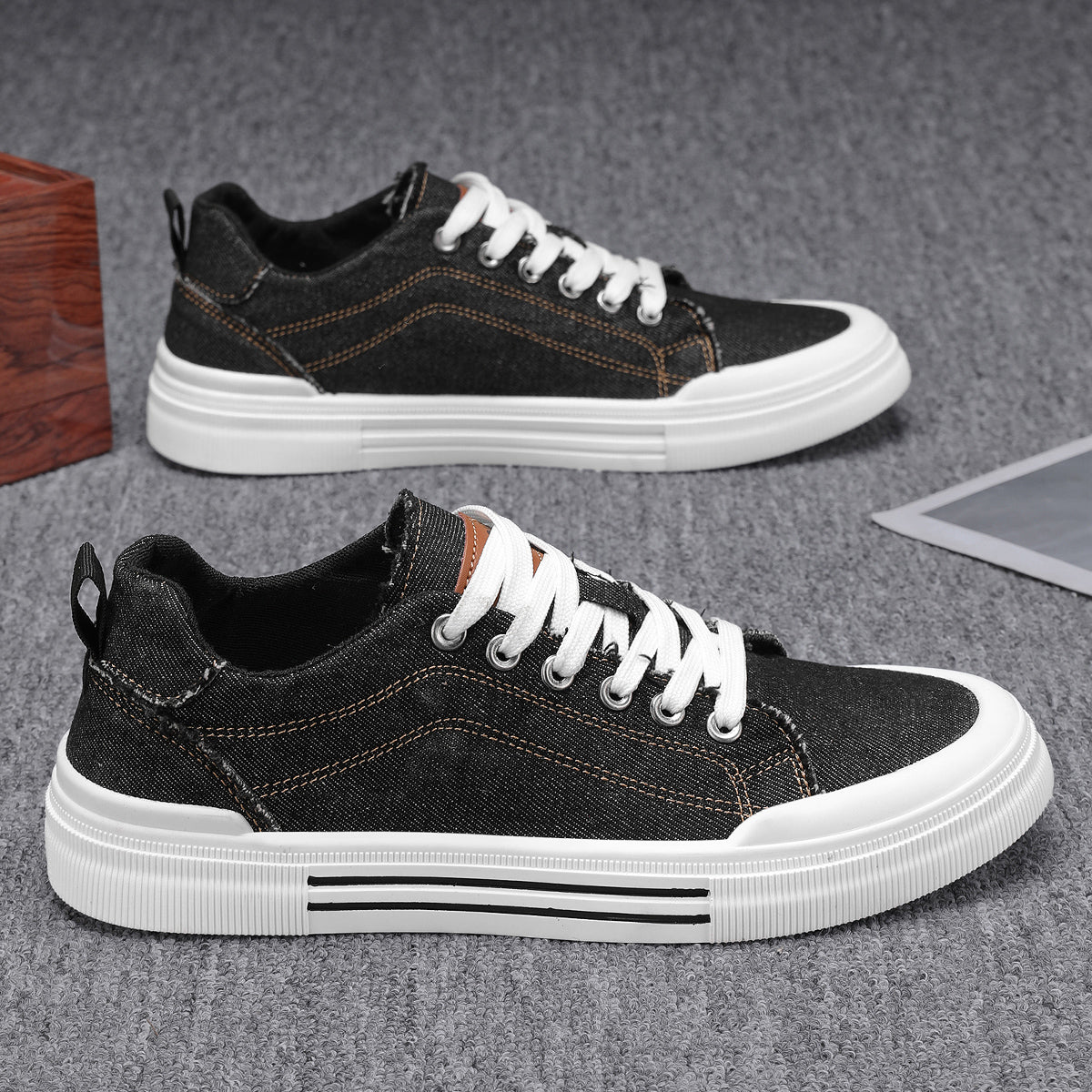 Derek | Men’s Denim Lace-Up Everyday Sneakers