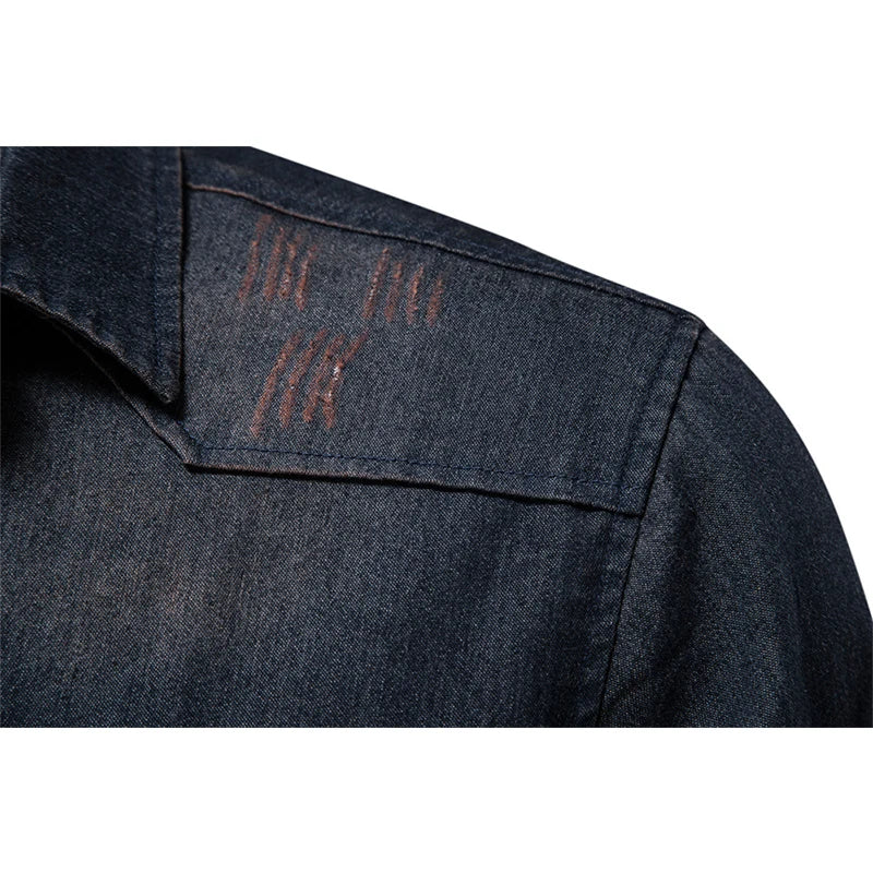 Draven | Men’s Dark Wash Denim Button Up Shirt