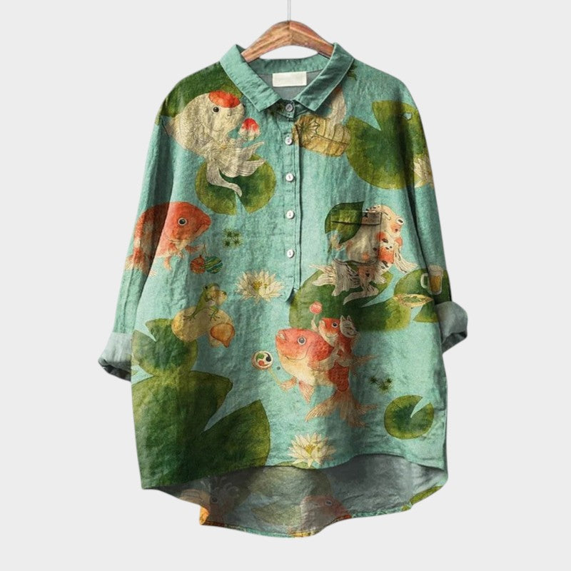 Emberly | Women’s Floral Button Up Blouse