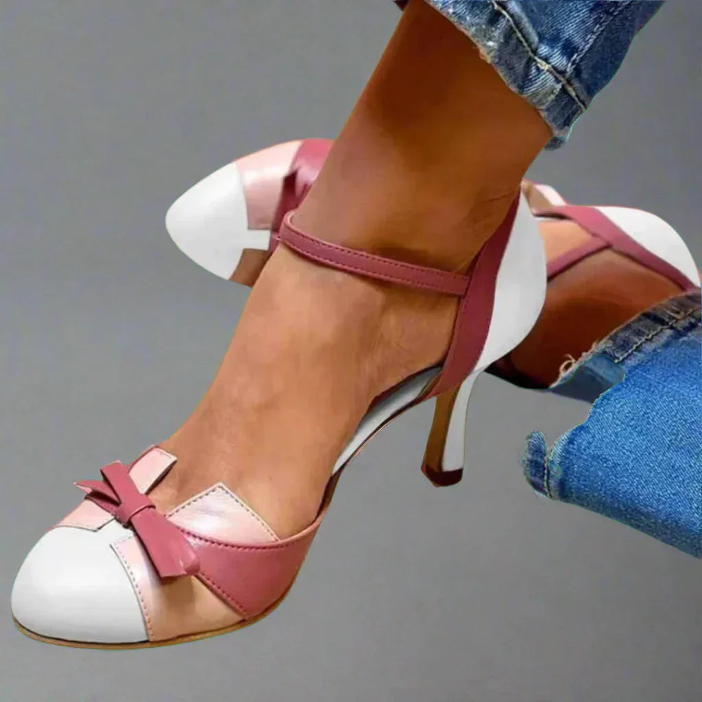 Kendall | Women’s Bow Strap Pumps with Mid Heel