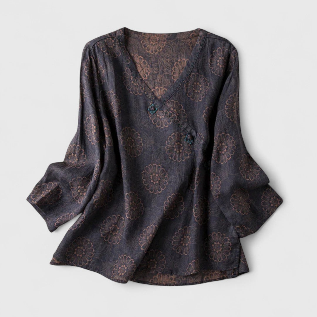 Everly | Women’s Boho Floral Long Sleeve Blouse