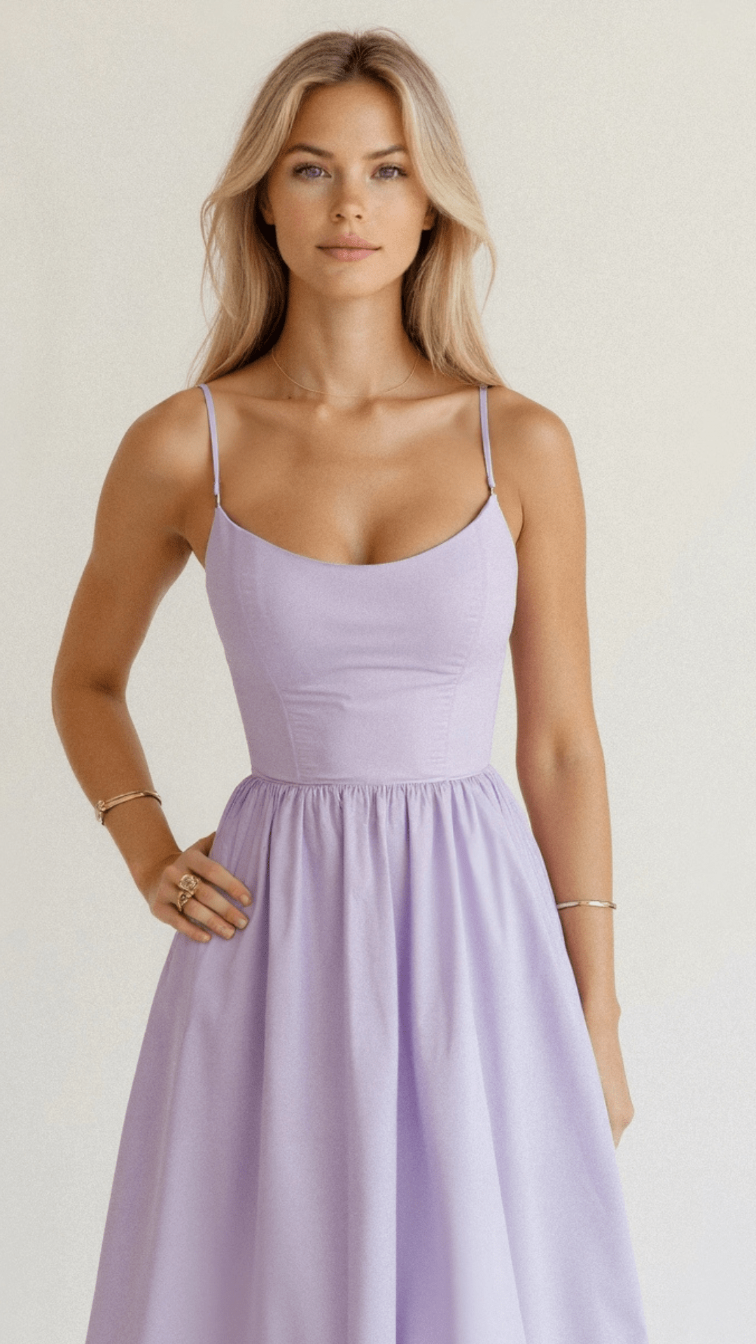 Eliora | Women’s A-Line Midi Dress Ascot Style
