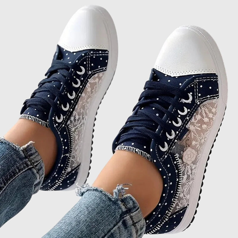 Delilah | Women’s Orthopedic Floral Denim Sneakers