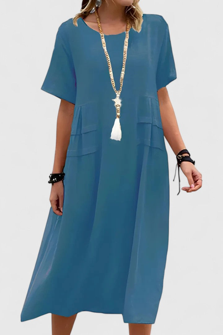 Avelise | Women’s Elegant Short Sleeve Midi Dress