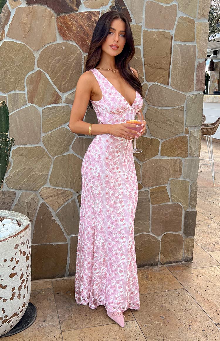 Brittany | Women’s Wedding Guest Maxi Dress with V-Neck Fit