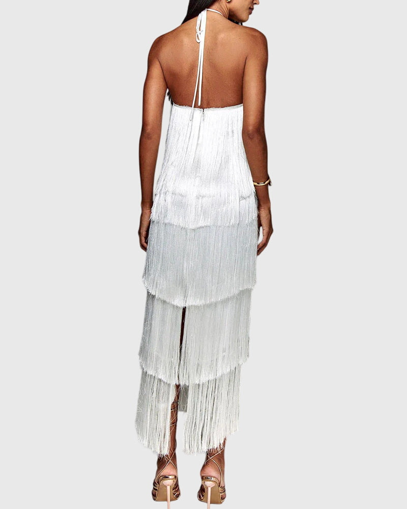 Dakota | Women’s Halter Fringe Tassel Maxi Dress
