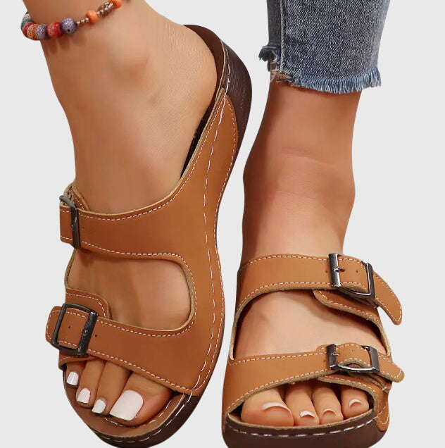 Peyton | Women’s Orthopedic Double Buckle Comfort Sandals