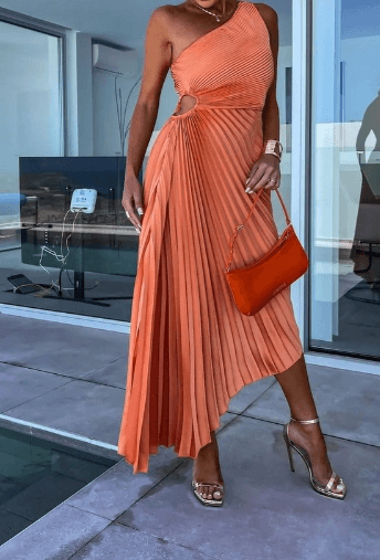 Emerson | Women’s One-Shoulder Pleated Maxi Dress for Wedding Guests