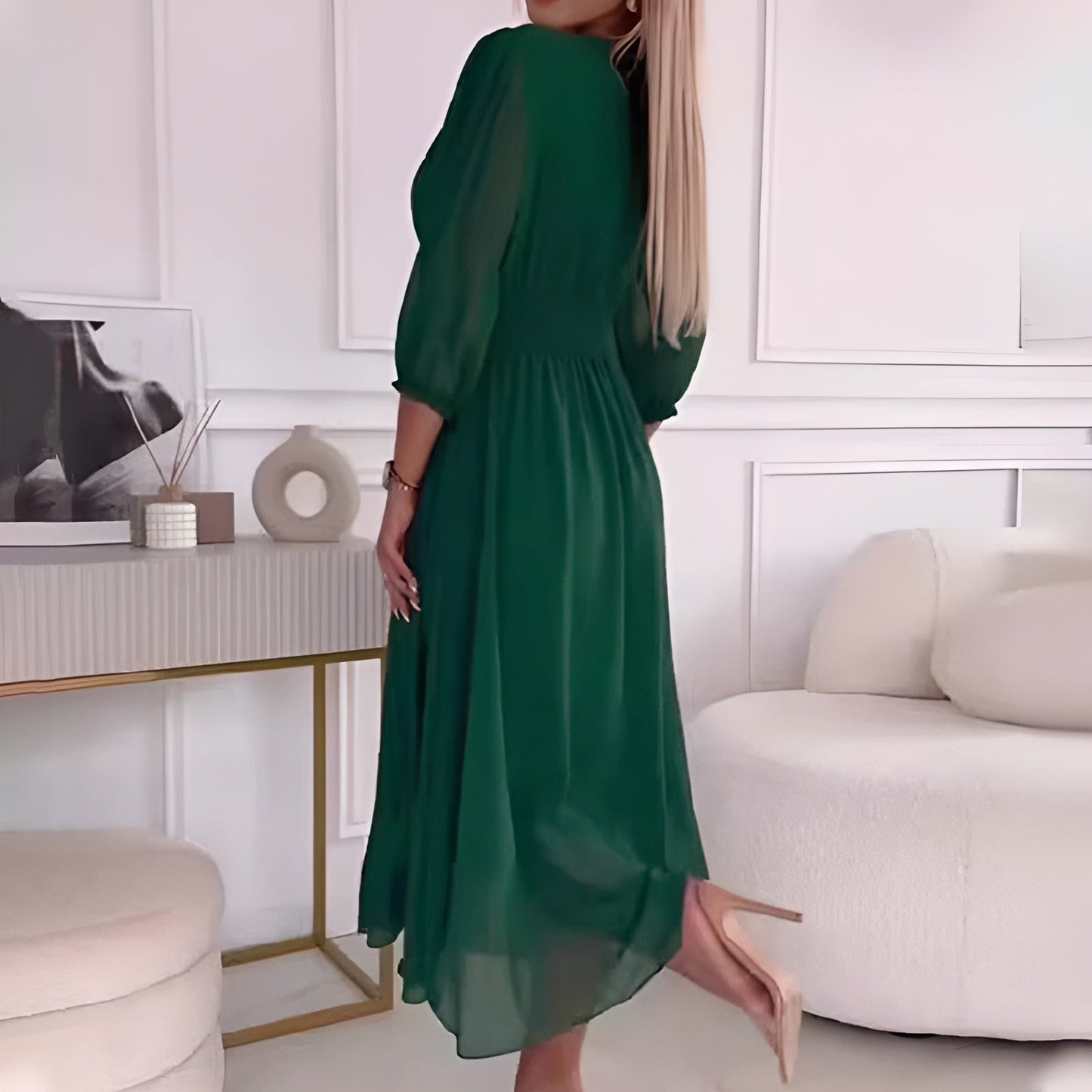 Evadne | Women’s V Neck Midi Dress
