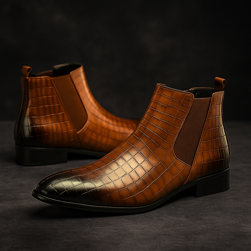 Thomas | Men’s Snakeskin Chelsea Boots