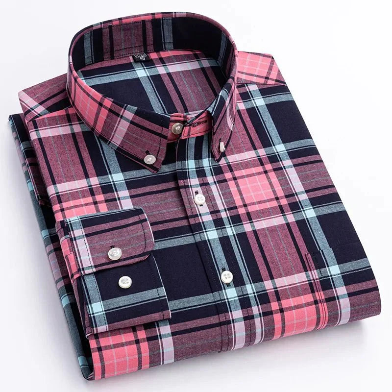 Gavin | Men’s Plaid Button-Up Shirt with Classic Collar