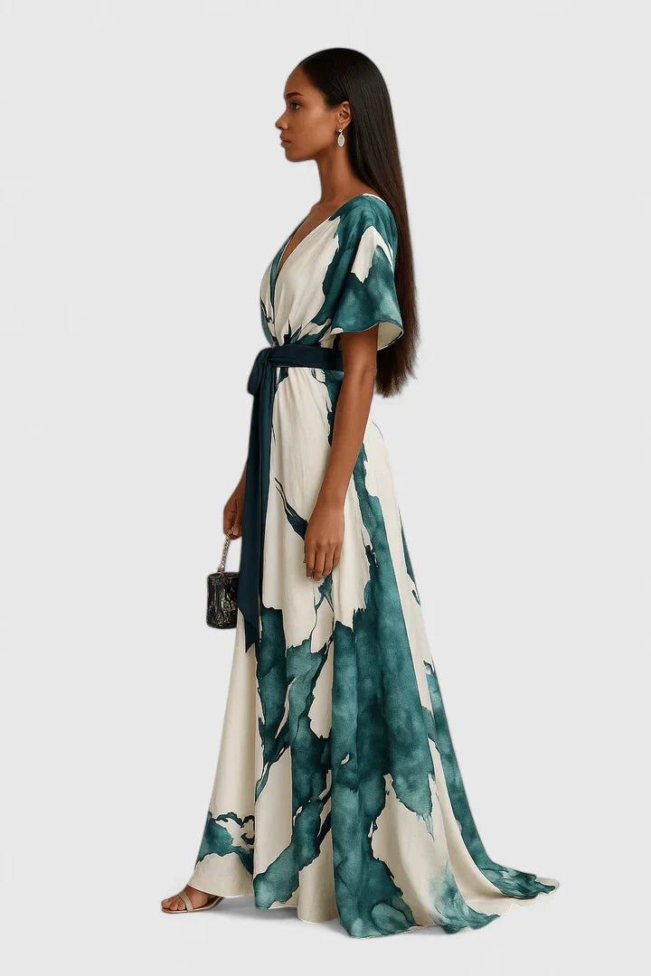 Zarevia | Women’s Printed Wrap Maxi Dress