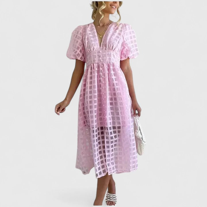 Queen | Women’s Elegant Eyelet Midi Dress