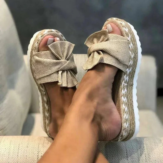 Kensington | Women’s Spring Bow Platform Slide Sandals