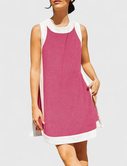 Bria | Women’s Comfortable Contrast Trim Sleeveless Summer Dress