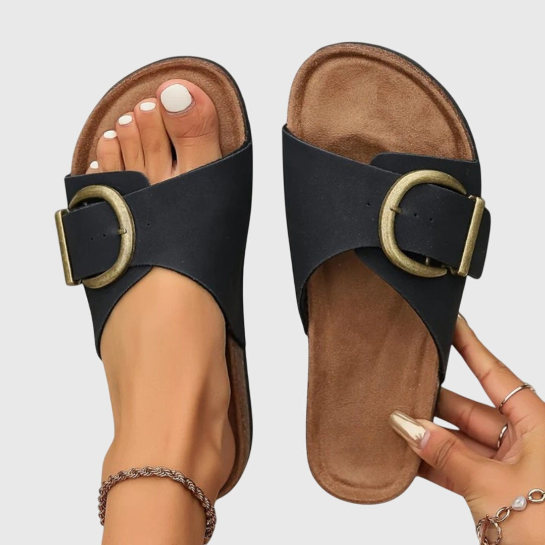 Dahlia | Women’s Orthopedic Buckle Slide Sandals
