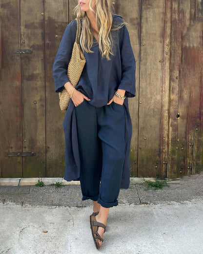 Solene | Women’s Relaxed Long Tunic and Pant Set