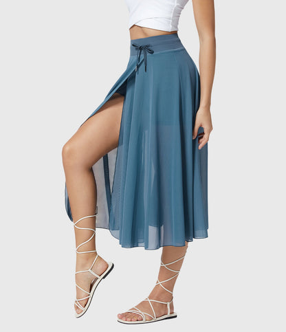 Cleo | Women’s Elegant Flowing Chiffon Midi Skirt