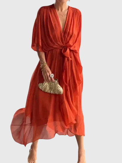 Savannah | Women’s Elegant Tie Waist Maxi Dress