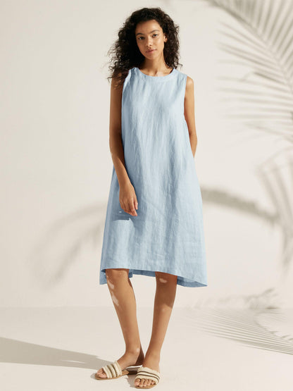 Julia | Women’s Linen Sleeveless Easy Shift Dress