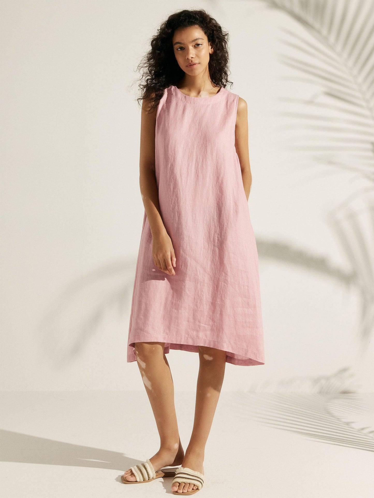 Julia | Women’s Linen Sleeveless Easy Shift Dress
