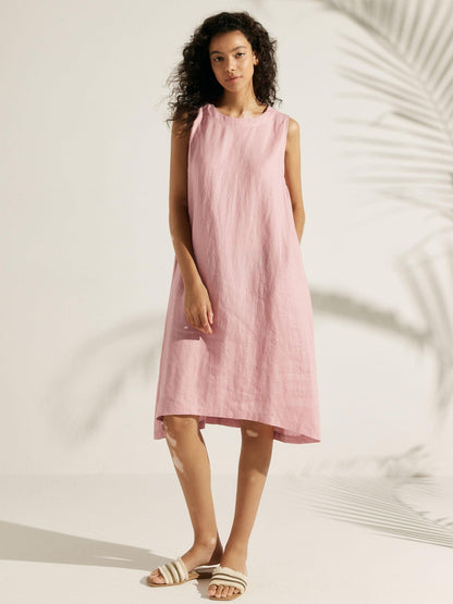 Julia | Women’s Linen Sleeveless Easy Shift Dress