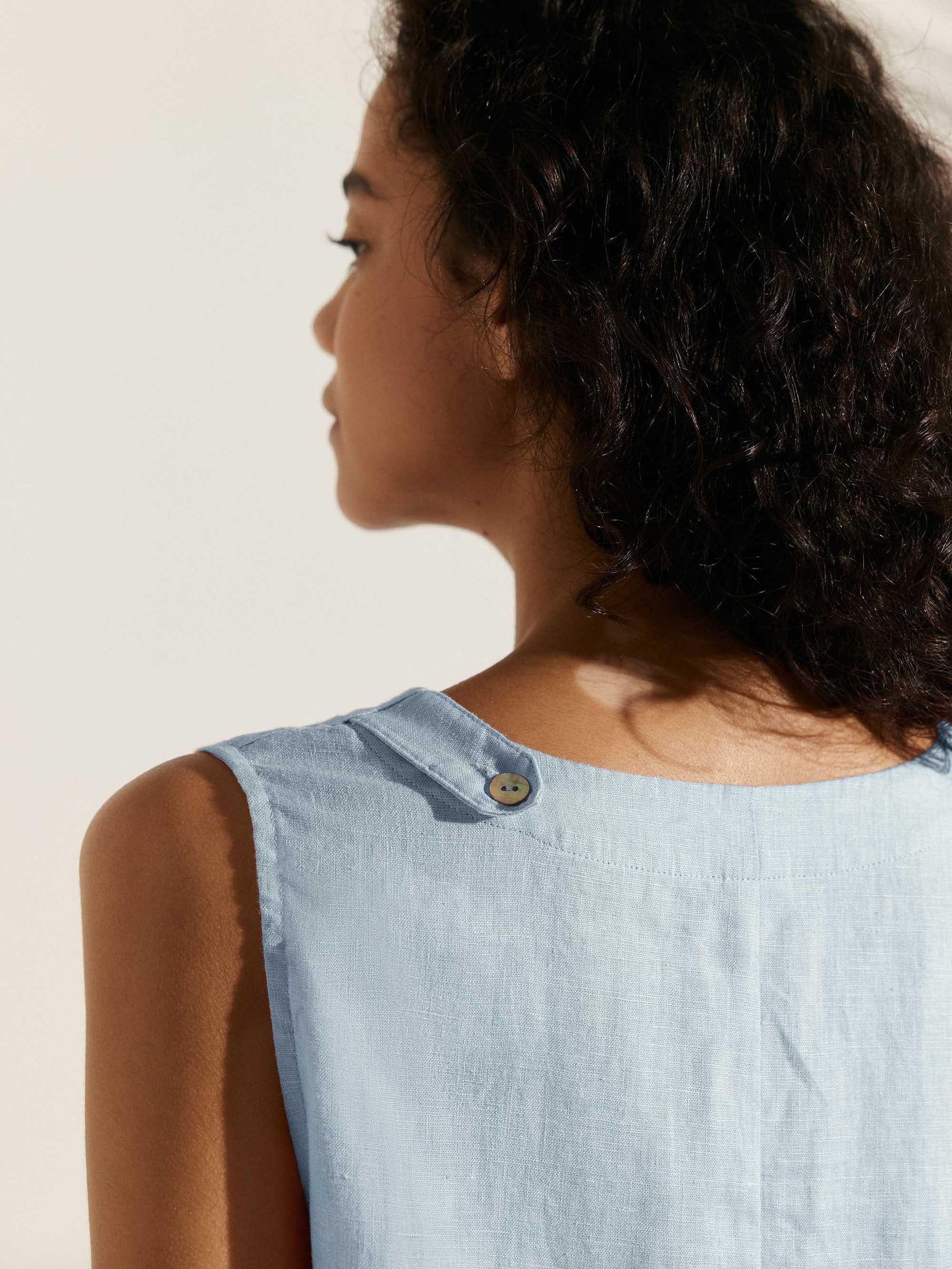 Julia | Women’s Linen Sleeveless Easy Shift Dress